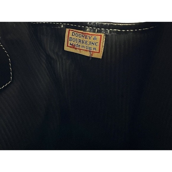 Dooney & Bourke Medium Black Leather Zippered Tote Bag - Picture 3 of 4